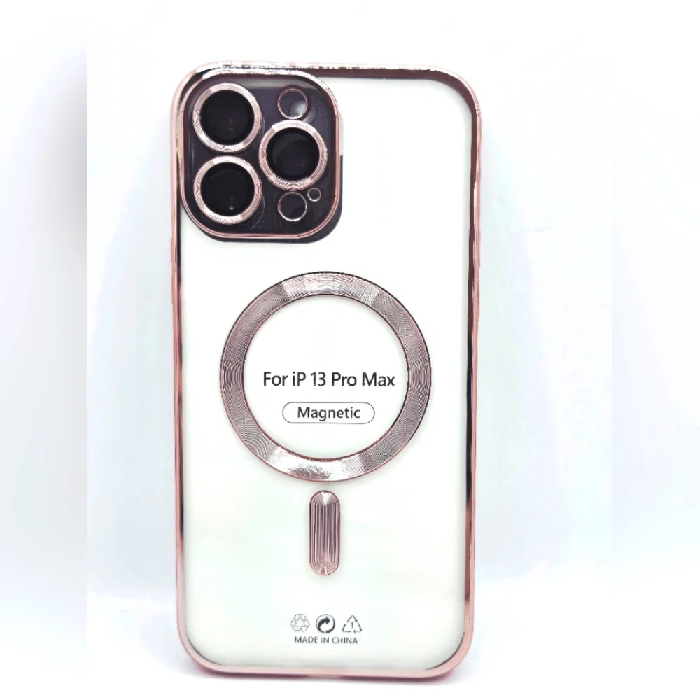 Clear and Rose‎ Gold iPhone 13 Pro Max Magnetic case